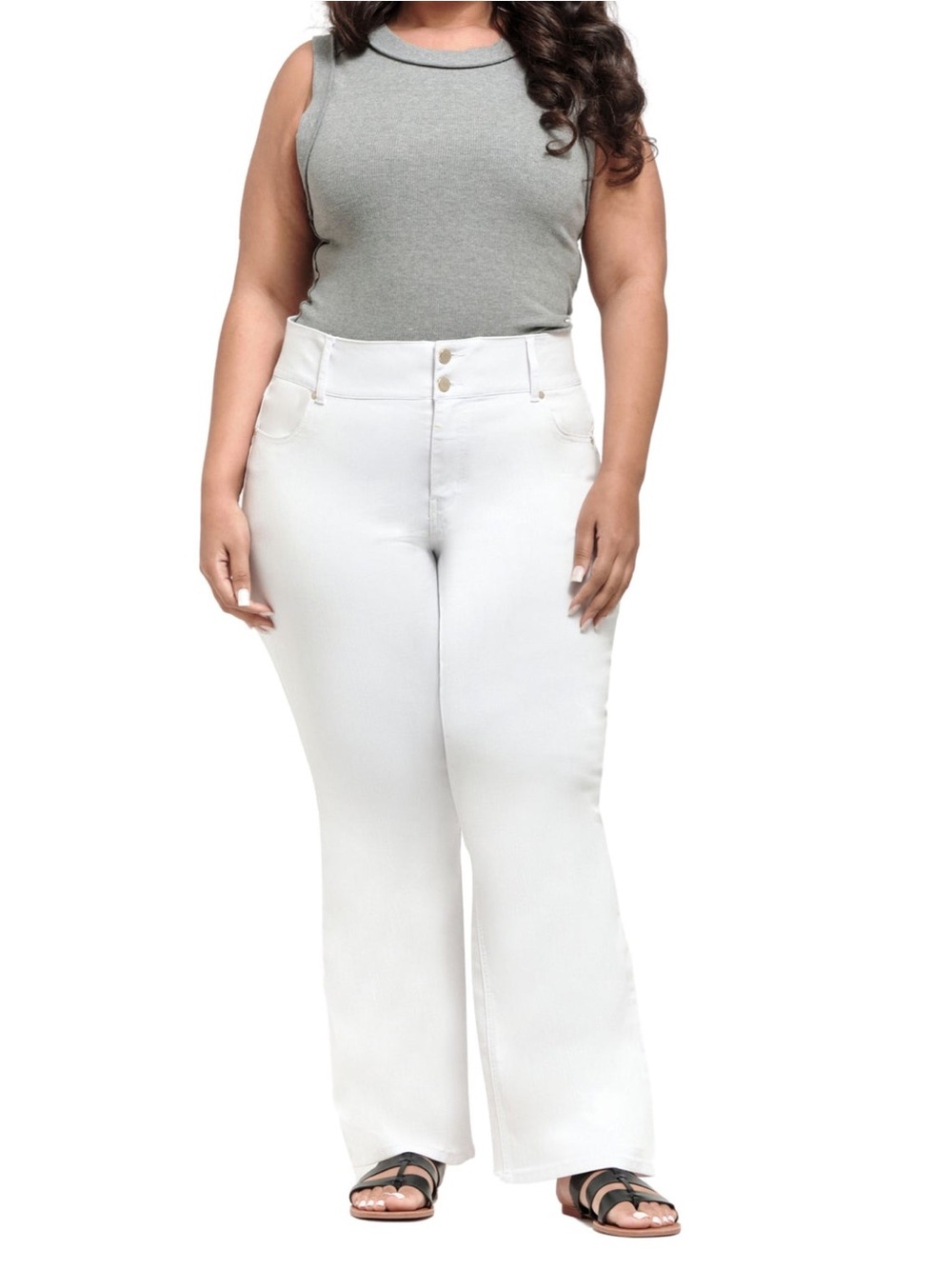 “1822 DENIM” White Cotton Wide Leg Trousers -Size 12 Womens NWT